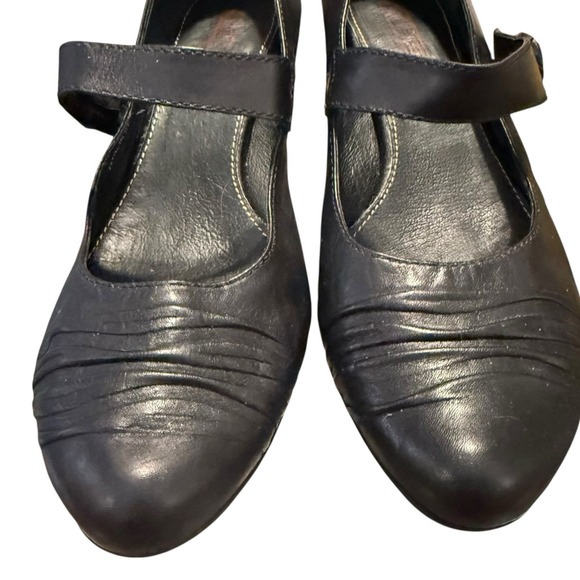 Pikolinos Mary Jane Pump Womens Size 39 US 8 Black Leather Wedge Heel Dress Shoe - Picture 4 of 13
